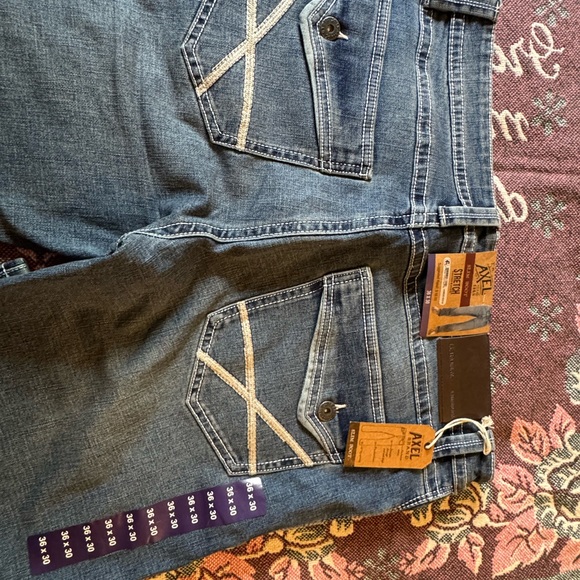 Axel Salto Blue Straight Jeans with Distinctive Stitching - Picture 5 of 6